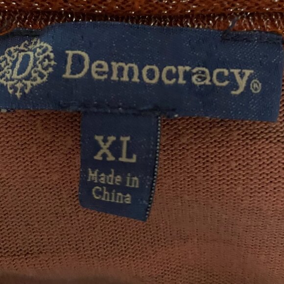 Democracy, rust & brown, animal print tunic w/long sleeves, size XL - Picture 8 of 10